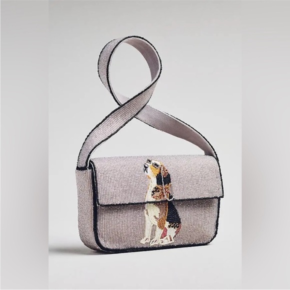 Anthropologie Handbags - Anthropologie The Fiona Beaded Bag: Animal Edition Beagle